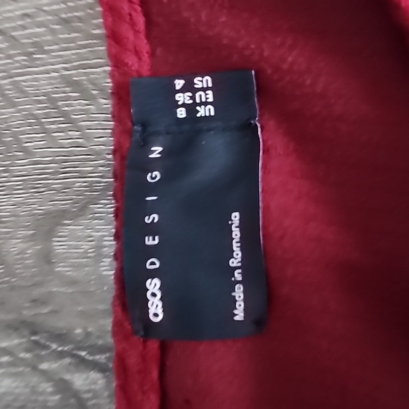 Asos Design Long Sleeve Button Front Belted Corduroy Jumpsuit in Burnt Red - Picture 7 of 11